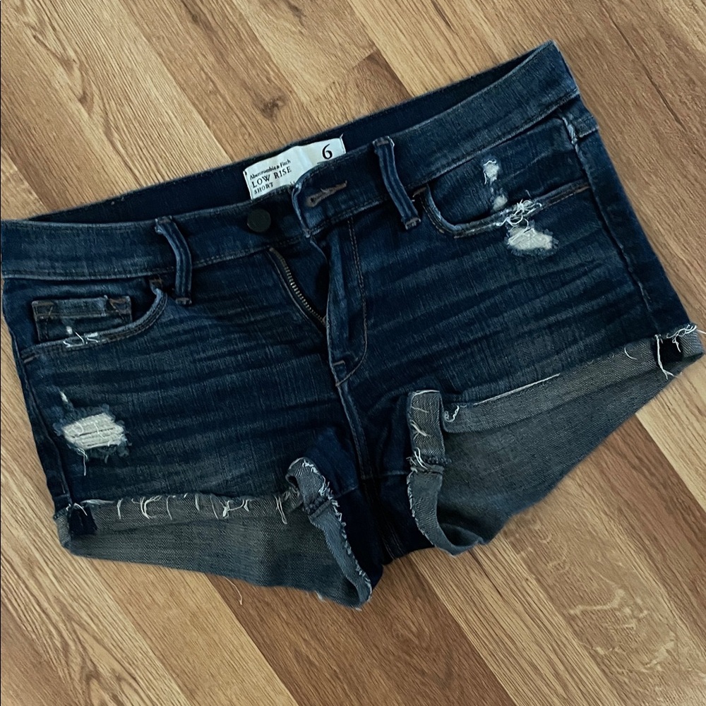 Abercrombie & Fitch Dark Blue Jean Shorts